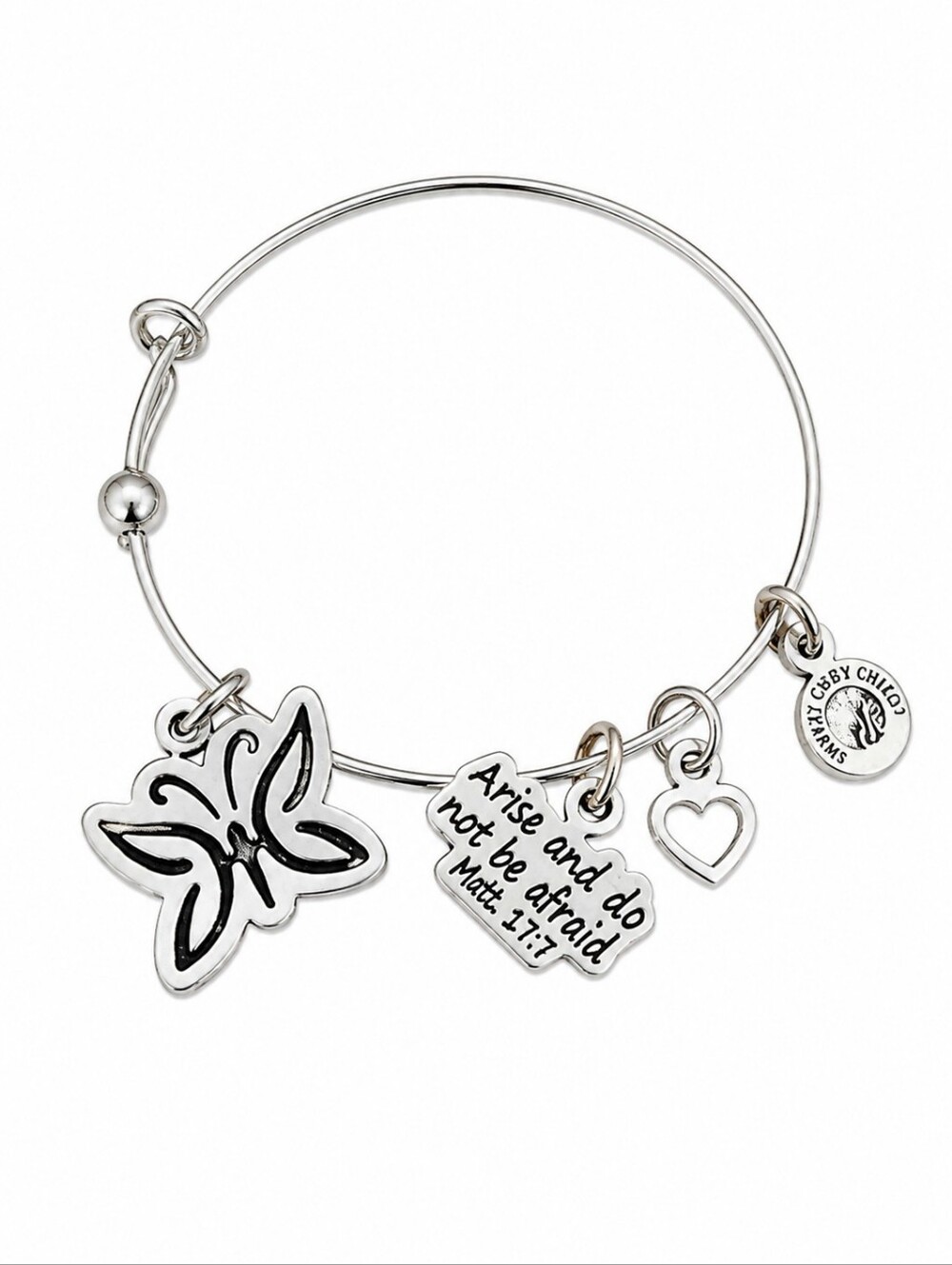 CHUBBY CHICO CHARMS Butterfly Heart Bangle Bracelet